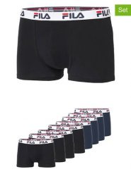 Fila Bokserki (8 par) w kolorze czarnym i granatowym rozmiar: XL. Czarne bokserki Fila, xl, bez wzorów. Za 173.99 zł.