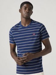 Levi's Koszulka w kolorze granatowym rozmiar: L. Niebieskie bezrękawniki Levi's®, l, bez wzorów, z bawełny, bez kołnierzyka, bez ramiączek. Za 53.29 zł.
