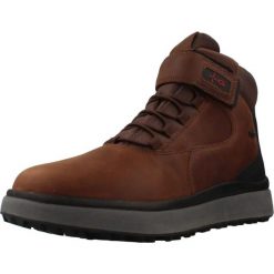 Buty GEOX U56FZC Brązowy. Brązowe buty turystyczne Geox, bez wzorów, ze skóry, bez zapięcia, trekkingowe. Za 510.99 zł.
