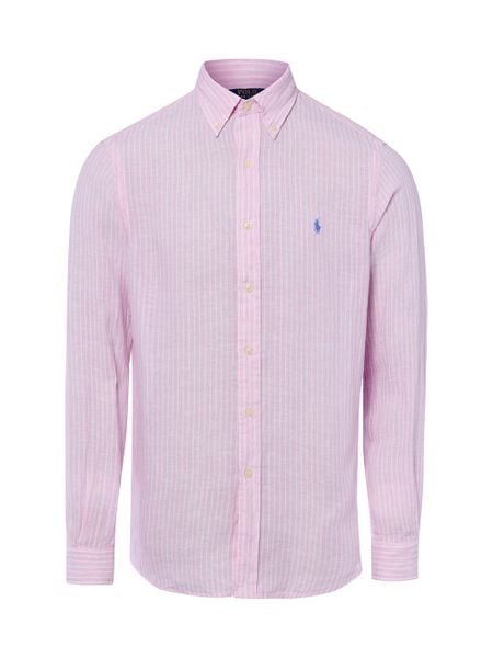 Polo Ralph Lauren koszula lniana - Custom Fit Mężczyźni Modern Fit len różowy, M. Czerwone koszule Polo Ralph Lauren, m, bez wzorów, ze lnu, bez kołnierzyka, bez ramiączek. Za 649.95 zł.