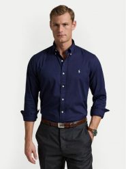 Polo Ralph Lauren Koszula 710937993009 Granatowy Custom Fit. Niebieskie koszule Polo Ralph Lauren, m, bez wzorów, z bawełny, bez kołnierzyka, bez ramiączek. Za 459.99 zł.