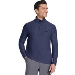 Bluza dresowa sportowa męska GoDri All Day 1/4 Zip. Niebieskie bluzy bez kaptura Skechers, m, bez wzorów, z dresówki, bez kaptura. Za 199.99 zł.