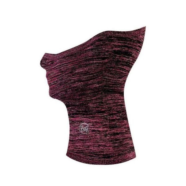 Komin do biegania unisex Buff® Dryflx+ Neckwarmer Fuchsia z odblaskami. Różowe szaliki Buff, bez wzorów, z elastanu. Za 89.99 zł.