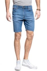 WRANGLER SZORTY MĘSKIE TEXAS SHORT LITE BLUE W11CQ187W 112126019. Niebieskie szorty Wrangler, m, bez wzorów, z bawełny, klasyczne. Za 149.99 zł.