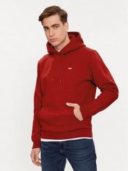 Tommy Jeans Bluza DM0DM09593 Czerwony Regular Fit. Czerwone bluzy Tommy Jeans, m, bez wzorów, z bawełny, bez kaptura. Za 429.99 zł.