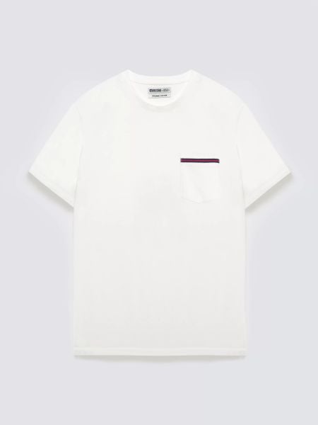 Koszulka męska z kieszonką biała Toms 100. Białe t-shirty BIG STAR, l, z aplikacjami, z bawełny, bez kołnierzyka, bez ramiączek. Za 99.99 zł.