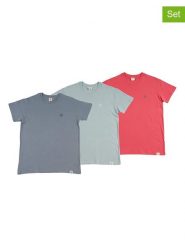 The Time of Bocha Koszulki (3 szt.) w kolorze turkusowym, szarym i czerwonym rozmiar: M. Czerwone bezrękawniki The Time of Bocha, m, bez wzorów, z bawełny, bez kołnierzyka, bez ramiączek. Za 126.99 zł.