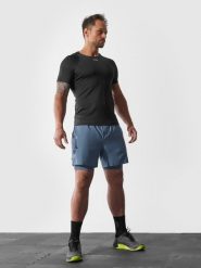 4F Spodenki treningowe szybkoschnące męskie 4F x Robert Lewandowski XXL. Niebieskie krótkie spodenki sportowe 4F, m, bez wzorów, z materiału. W wyprzedaży za 139.99 zł.