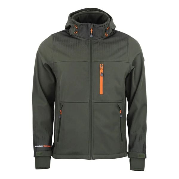 Kurtka softshell z kapturem Peak Mountain Cabra. Niebieskie kurtki Peak Mountain, l, bez wzorów, z elastanu, z kapturem. Za 289.00 zł.