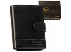 Portfel skórzany Rovicky R-N4L-GAT czarny. Czarne portfele ROVICKY, bez wzorów, ze skóry. Za 41.99 zł.