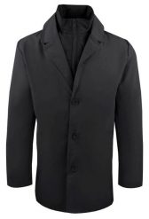 Krótki, Męski Płaszcz Przejściowy z Wysokim Kołnierzem - Brave Soul - Czarny. Czarne płaszcze Brave Soul, na jesień, l, bez wzorów, z poliesteru, bez kaptura. Za 285.00 zł.
