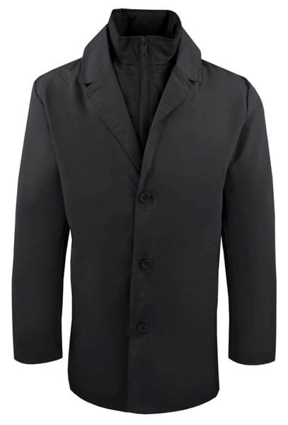 Krótki, Męski Płaszcz Przejściowy z Wysokim Kołnierzem - Brave Soul - Czarny. Czarne płaszcze Brave Soul, na jesień, l, bez wzorów, z poliesteru, bez kaptura. Za 285.00 zł.