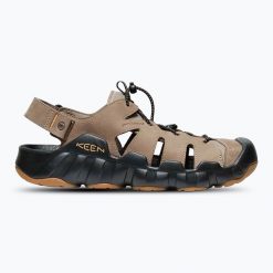 Sandały męskie KEEN Hyperport Fisherman Leather. Brązowe sandały Keen, bez zapięcia. Za 489.99 zł.