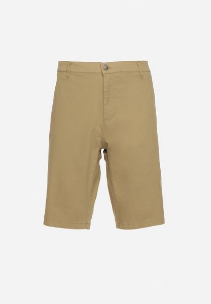 Ciemnobeżowe Szorty Bawełniane Bermudy Zapinane na Ukryty Suwak i Guzik Vikiidana. Brązowe szorty Born2be, l, bez wzorów, z bawełny, eleganckie. Za 79.99 zł.