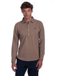 The Time of Bocha Koszulka polo w kolorze jasnobrązowym rozmiar: S. Brązowe koszulki polo The Time of Bocha, s, bez wzorów, z bawełny, bez kołnierzyka, bez ramiączek. Za 113.99 zł.