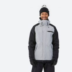 Kurtka snowboardowa męska Dreamscape SNB 100. Szare kurtki narciarskie i snowboardowe DREAMSCAPE, m, bez wzorów, z materiału, narciarskie. Za 249.99 zł.