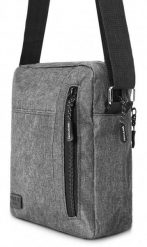 Męska, Materiałowa Torebka, Saszetka, Listonoszka - Pako Jeans - Popiel. Szare torby na ramię Pako Jeans, bez wzorów, z jeansu, małe, bez dodatków. Za 45.00 zł.