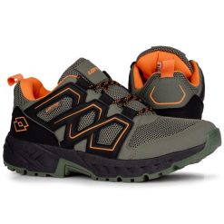 Buty męskie sportowe trekkingowe LOTTO GROTON. Brązowe trekkingi Lotto, bez wzorów, bez zapięcia. W wyprzedaży za 159.00 zł.