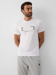 4F T-shirt slim z nadrukiem męski - biały XXL. Białe t-shirty 4F, m, bez wzorów, z bawełny, bez kołnierzyka, bez ramiączek. Za 69.99 zł.