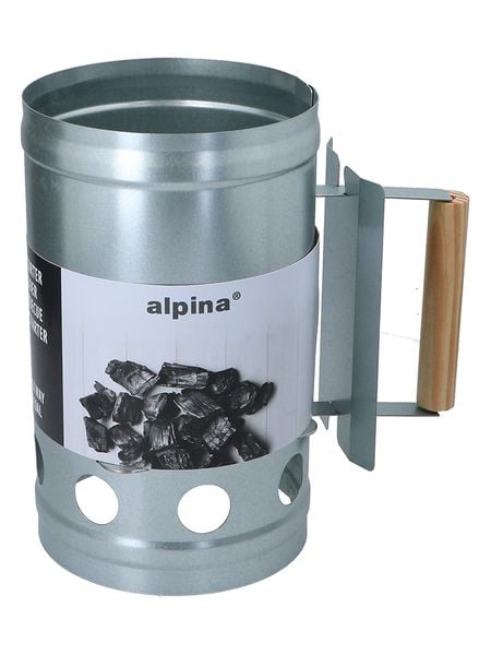 Alpina Komin w kolorze srebrnym do rozpalania - wys. 27 x Ø 16 cm rozmiar: onesize. Szare szaliki Alpina, bez wzorów, z materiału. Za 34.99 zł.