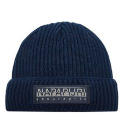 Czapka Napapijri. Niebieskie czapki zimowe Napapijri, bez wzorów. Za 219.99 zł.