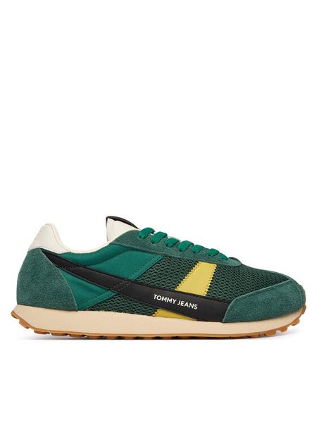 Tommy Jeans Sneakersy Retro Runner Archive Open Mesh EM0EM01715 Zielony. Zielone buty sportowe casual Tommy Jeans, bez wzorów, z jeansu, bez zapięcia. Za 270.99 zł.