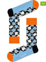 Happy Socks Skarpety (2 pary) "Andy Warhol Flower" w kolorze błękitnym ze wzorem rozmiar: 41-46. Niebieskie skarpety Happy Socks, bez wzorów, prążkowane. Za 97.28 zł.