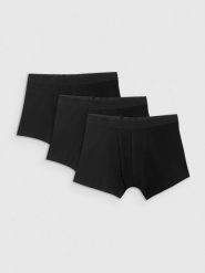 4F Bielizna bokserki (3-pack) męskie - czarne S. Czarna bokserki 4F, m, bez wzorów, z bawełny. Za 99.99 zł.