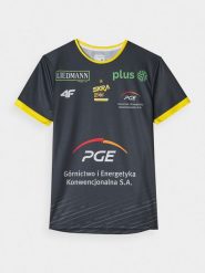 4F Koszulka meczowa replika wyjazdowa z sezonu 2024/25 męska 4F x PGE GiEK Skra Bełchatów - multikolor S. T-shirty 4F, m, bez wzorów, z dzianiny, bez kołnierzyka, bez ramiączek. Za 149.99 zł.
