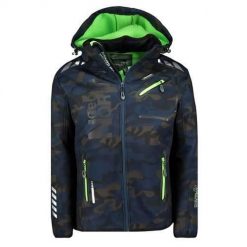 Kurtka trekkingowa męska Geographical Norway Royaute. Niebieskie kurtki softshell Geographical Norway, m, bez wzorów, z softshellu, bez kaptura. Za 259.00 zł.