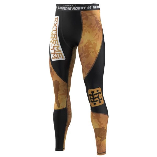 Legginsy sportowe męskie EXTREME HOBBY GOLDEN WARRIOR. Czarne bielizna termoaktywna EXTREME HOBBY, m, bez wzorów, z elastanu, bez ramiączek, na fitness i siłownię. Za 218.00 zł.