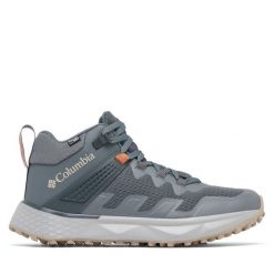 Trekkingi Columbia. Szare botki sznurowane Columbia, bez wzorów, bez obcasa, bez zapięcia. Za 629.99 zł.