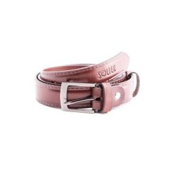 Skórzany elegancki pasek męski SOLIER SB09 ciemny brązowy 100 cm. Brązowe paski Solier, bez wzorów, z materiału, eleganckie. Za 55.90 zł.