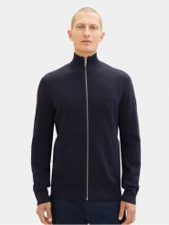 Tom Tailor Sweter 1038317 Granatowy Regular Fit. Niebieskie swetry rozpinane Tom Tailor, m, bez wzorów, z bawełny, bez kołnierzyka, bez ramiączek. Za 189.99 zł.