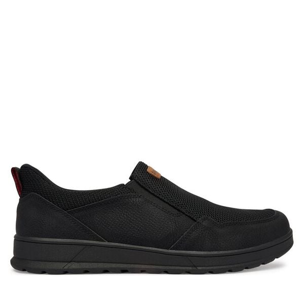 Półbuty Bugatti. Czarne eleganckie półbuty Bugatti, bez wzorów, bez obcasa, bez zapięcia. Za 289.99 zł.