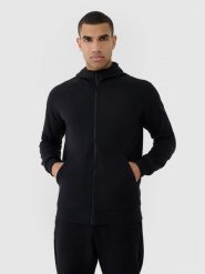 4F Bluza dresowa rozpinana z kapturem męska - czarna XXL. Czarne bluzy z kapturem 4F, m, bez wzorów, z bawełny, z kapturem. W wyprzedaży za 99.99 zł.