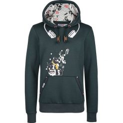Bluza w kolorze ciemnozielonym. Bluzy z kapturem marki Homebase, Tuffskull & Soulstar, m, ze skóry ekologicznej, z kapturem. W wyprzedaży za 182.95 zł.
