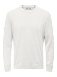 ONLY & SONS Sweter "Holger" w kolorze białym rozmiar: L. Białe swetry nierozpinane Only & Sons, l, bez wzorów, z bawełny, bez kołnierzyka, bez ramiączek. Za 92.21 zł.