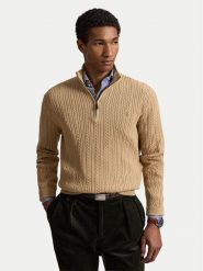Polo Ralph Lauren Sweter 710B26776003 Brązowy Regular Fit. Brązowe swetry rozpinane Polo Ralph Lauren, m, bez wzorów, z bawełny, bez kołnierzyka, bez ramiączek. Za 1,018.99 zł.