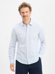JOOP! koszula casual z zawartością lnu - Pit1 Mężczyźni Slim Fit len niebieski, 39. Niebieskie koszule JOOP!, m, bez wzorów, z bawełny, bez kołnierzyka, bez ramiączek. Za 479.95 zł.