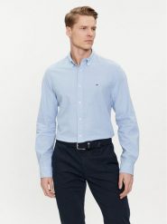 Tommy Hilfiger Koszula 1985 MW0MW29968 Błękitny Regular Fit. Niebieskie koszule Tommy Hilfiger, l, bez wzorów, z bawełny, bez kołnierzyka, bez ramiączek. Za 269.99 zł.