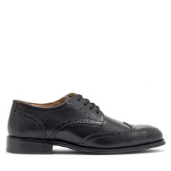 Półbuty Gino Rossi. Czarne eleganckie półbuty Gino Rossi, bez wzorów, bez obcasa, bez zapięcia. Za 259.99 zł.