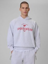 4F Bluza dresowa loose z kapturem męska - szara L. Szare bluzy 4F, l, bez wzorów, z dresówki, z kapturem. Za 199.99 zł.
