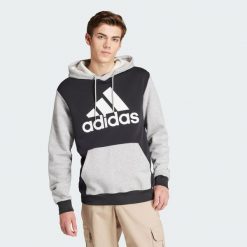 Bluza z kapturem Essentials Fleece Big Logo. Czarne bluzy Adidas, s, bez wzorów, z materiału, z kapturem. W wyprzedaży za 234.05 zł.