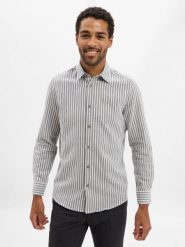 Drykorn Męska koszula casual - Ramis Mężczyźni Comfort Fit Bawełna szary w paski, L. Szare koszule DRYKORN, l, bez wzorów, z bawełny, bez kołnierzyka, bez ramiączek. Za 649.95 zł.