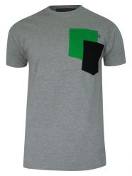 T-shirt, Szary, BAWEŁNA, U-neck, z Kieszonką, Męski, Krótki Rękaw -KINGS. Szare bluzki z długim rękawem Kings, m, bez wzorów, z bawełny, bez kołnierzyka, bez ramiączek. Za 69.00 zł.