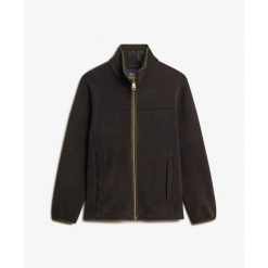 Polar zapinany na zamek błyskawiczny Superdry Estate. Czarne bluzy z polaru Superdry, m, bez wzorów, z polaru, bez kaptura. Za 423.65 zł.