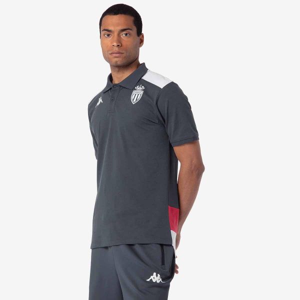 Polo AS Monaco Acramy 2024/25. Białe koszulki polo Kappa, bez wzorów, bez kołnierzyka, bez ramiączek, do piłki nożnej. W wyprzedaży za 208.95 zł.