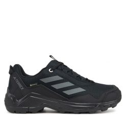 Trekkingi adidas. Czarne buty trekkingowe Adidas, bez wzorów, z gore-texu, bez zapięcia. Za 359.99 zł.