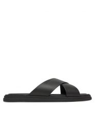 Calvin Klein Klapki Criss Cross Sandal HM0HM01737 Czarny. Czarne klapki CALVIN KLEIN, ze skóry. Za 289.99 zł.